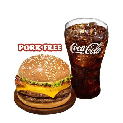 Double Amazing Aloha Champ Jr. Burger w/o Bacon w/ Drink