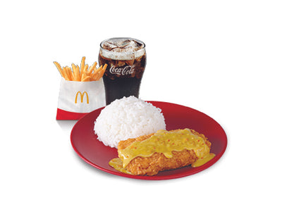 Golden Chicken Curry Fillet with Regular Fries and Drink Meal