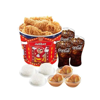 Family Super Meal A: 6 - pc. Chickenjoy Bucket w/ 3 Rice, 3 Sides and 3 Drinks